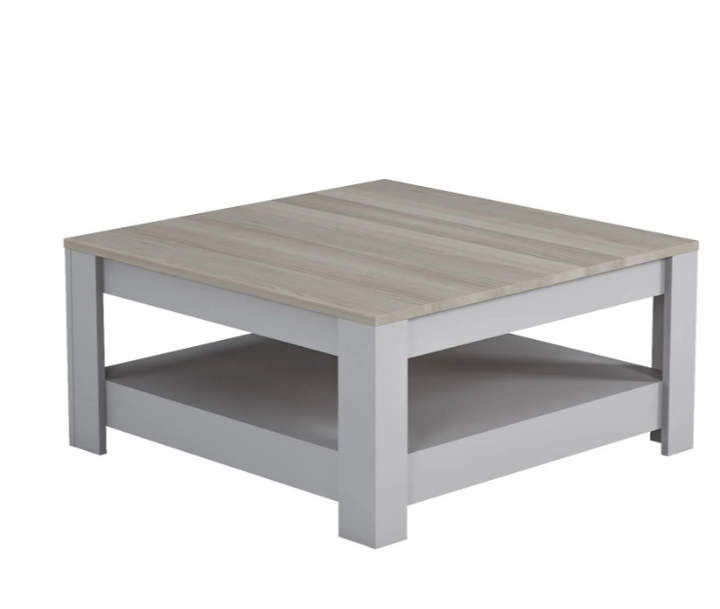 Table basse carré en bois chêne , gris