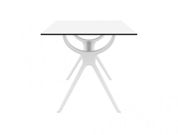 Table MALTA 140 cm stratifié HPL pour l&#8217;intérieur et l&#8217;extérieur en blanc
